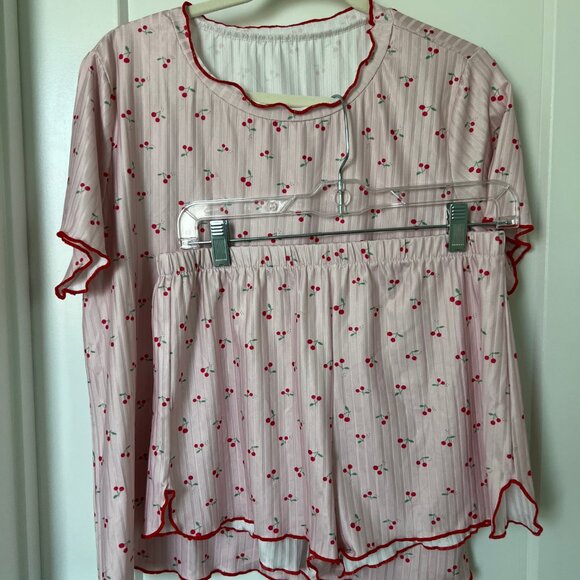 SOLY HUX Light Pink Cherry PJ Set- LARGE - Picture 2 of 6